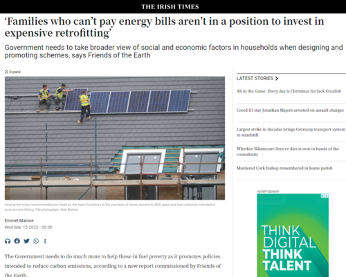 20230315 Irish Times - energy poverty report