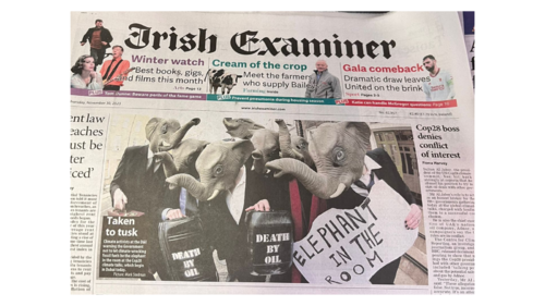 Elephant Stunt Examiner front page 30 Nov 2023