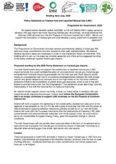 Policy Statement LNG Fracked Gas_Briefing Note July