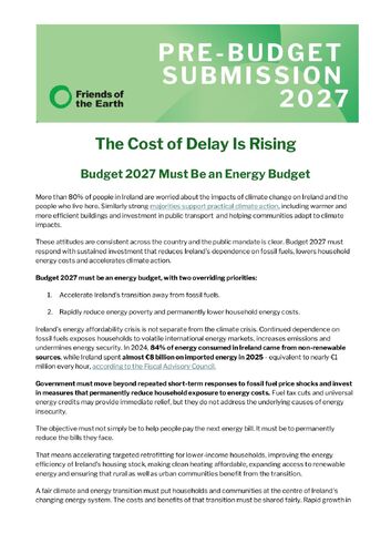 Budget 2027 Must Be an Energy Budget